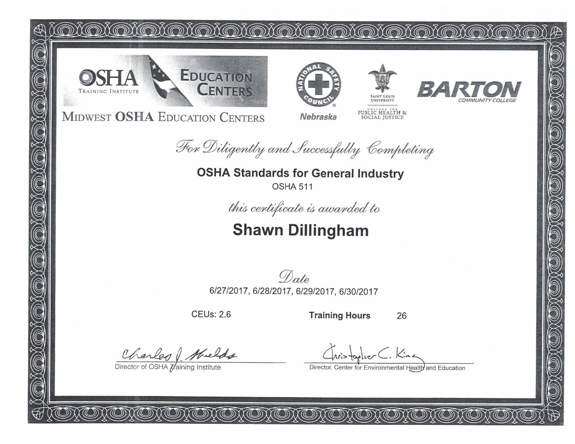 OSHA 511 Certificate (1)
